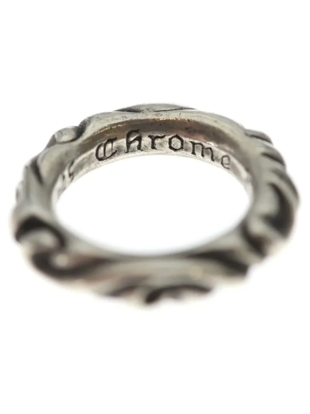 Chrome Hearts Scrl Band Scroll Ring Silver